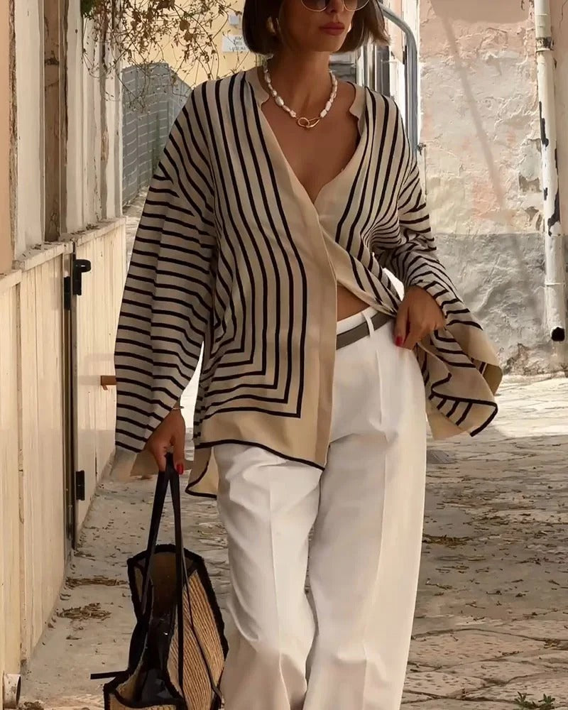 Ravelle™ | Elegant Striped Shirt