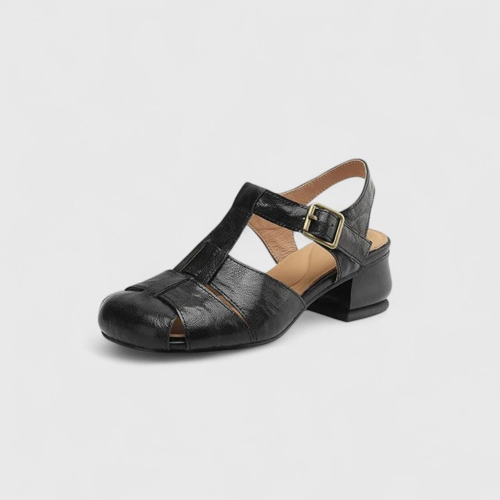 Kathy - Leather Sandal With Buckle Strap