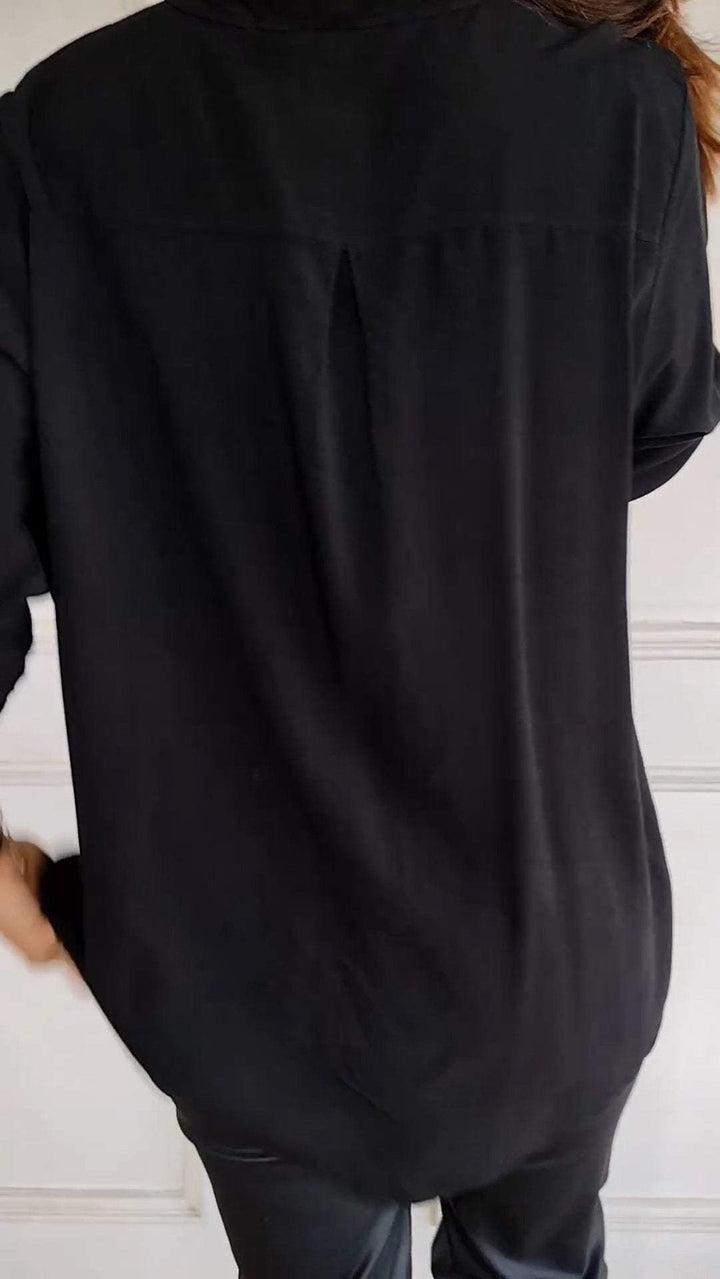 Alandria™ | V-Neck Sequin Mid-Sleeve Casual Top