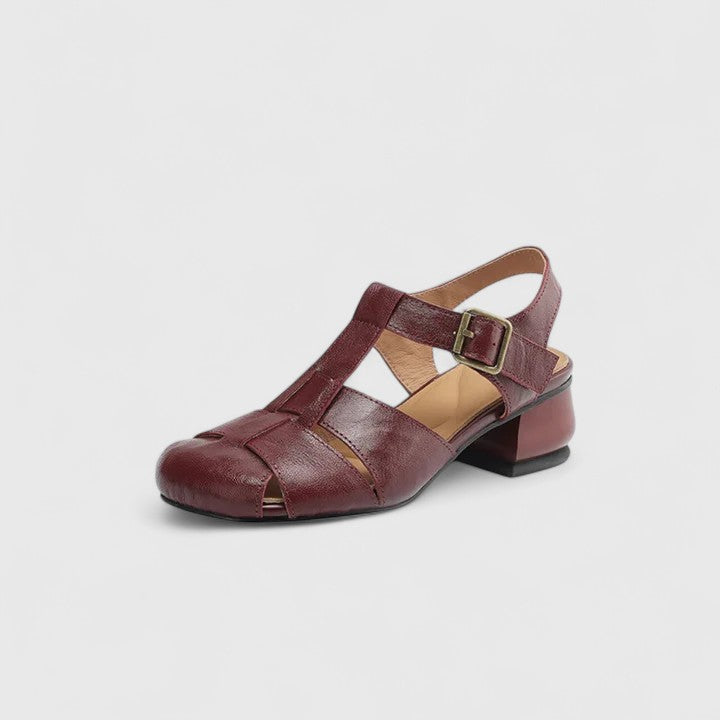 Kathy - Leather Sandal With Buckle Strap