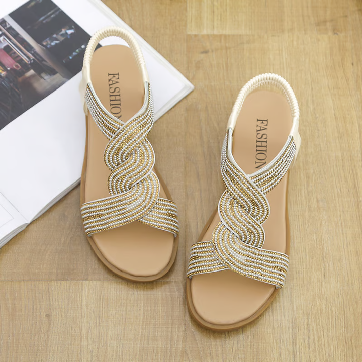 Luna Rhinestone Wedge Fashion Sandals