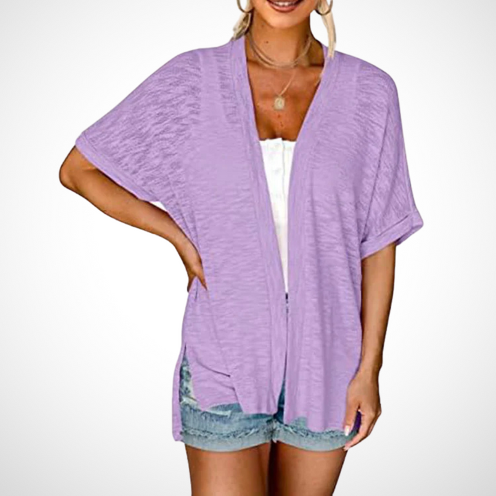 APPOLLINE | Stylish Flowy Short Sleeve Cardigan