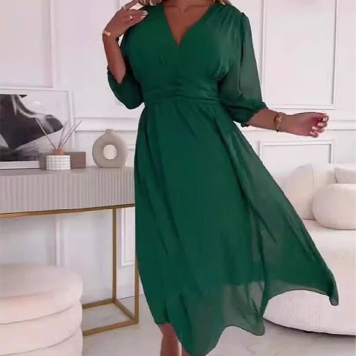Lightweight Chiffon Dress with V-neck