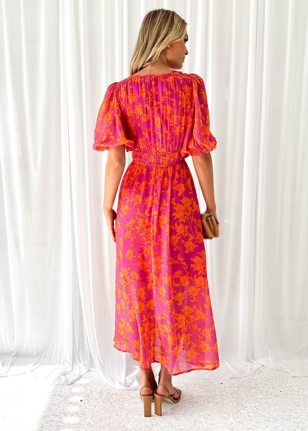 Luna | Modern Floral Midi Dress
