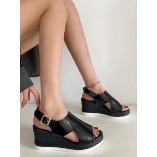 Agnes | Chic metallic slingback wedge sandals