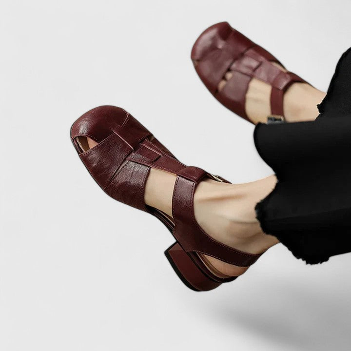 Kathy - Leather Sandal With Buckle Strap