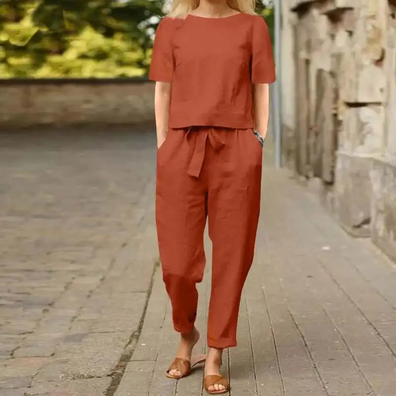 Alviera™ | Elegant Two-Piece Linen Set