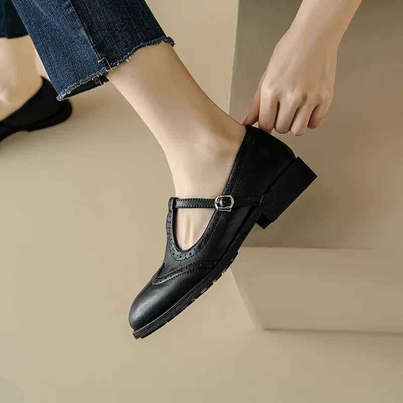 Leather Mary Janes