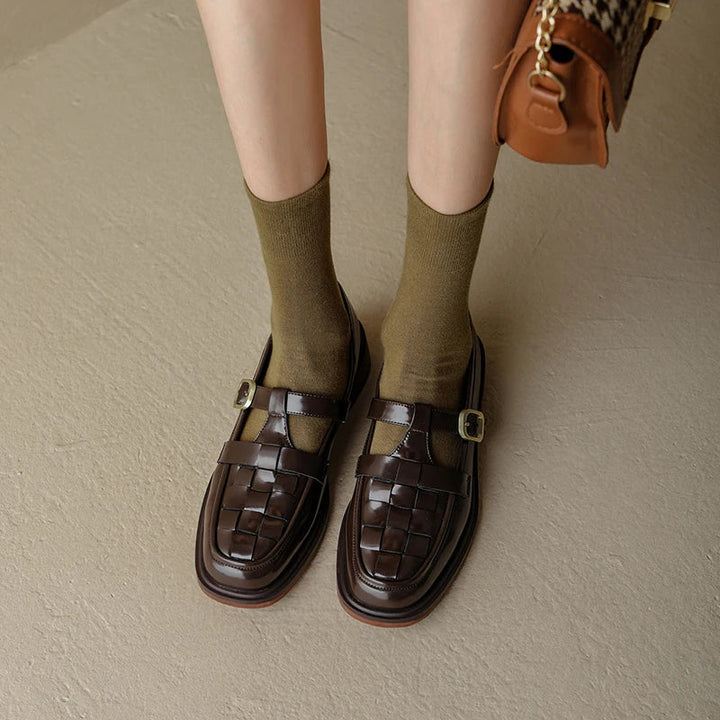 Leather Vintage-Style Mary Janes