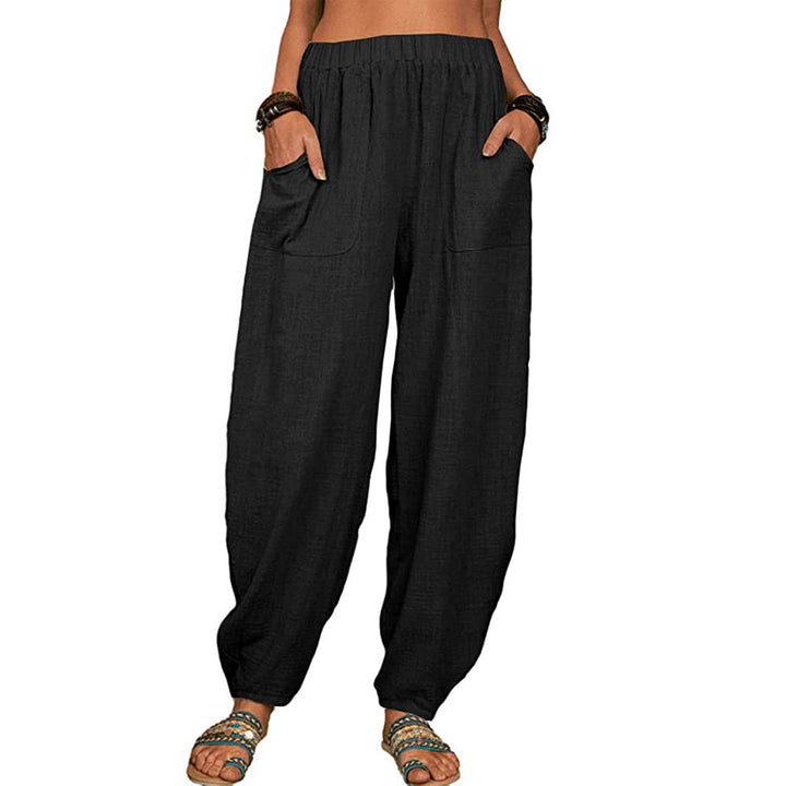 Wide-leg Linen and Cotton Pants for Women