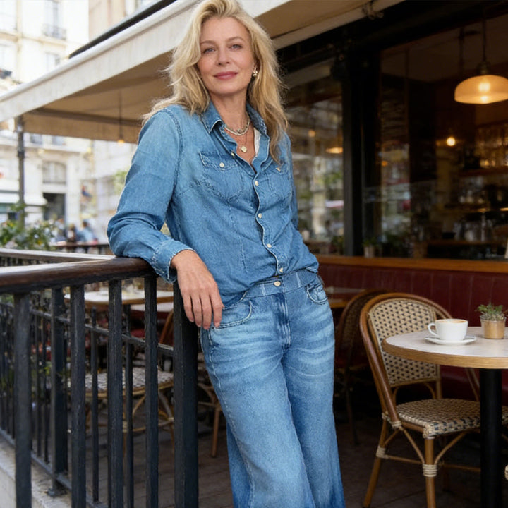 Women’s 2-piece Denim Pajama Set