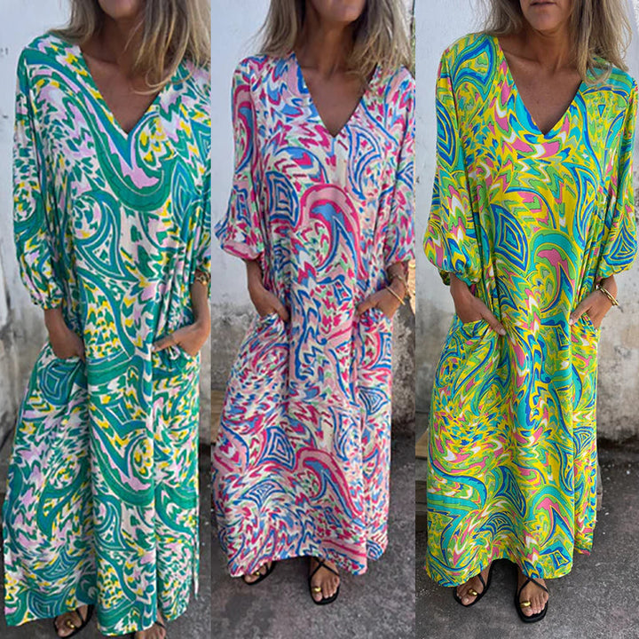 Women’s Maxi Dress with V-Print