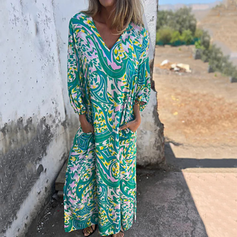 Women’s Maxi Dress with V-Print