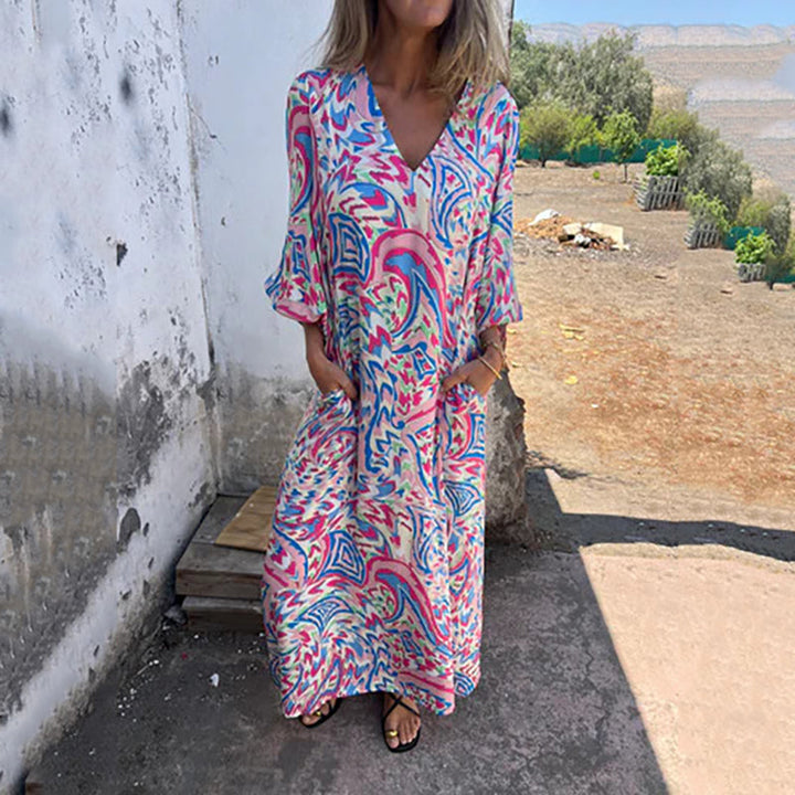 Women’s Maxi Dress with V-Print