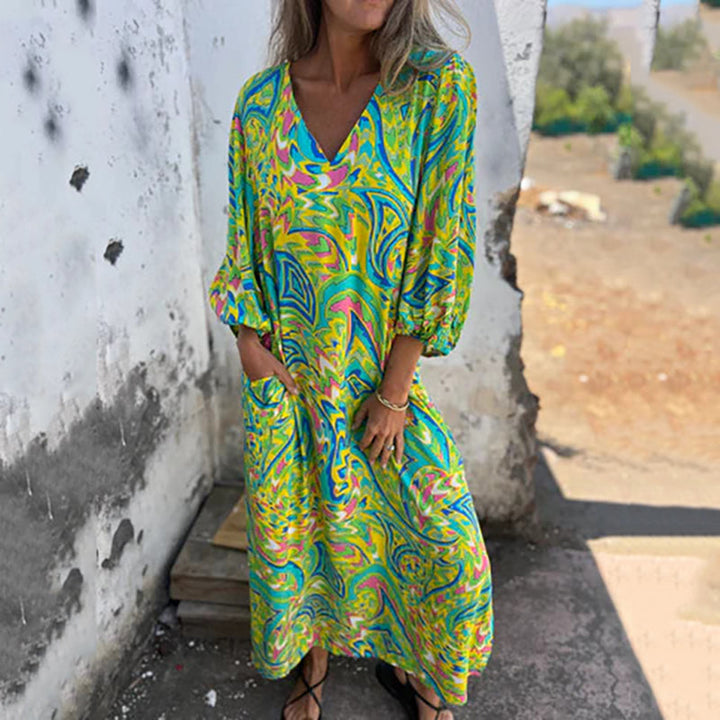 Women’s Maxi Dress with V-Print