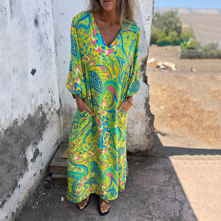 Women’s Maxi Dress with V-Print