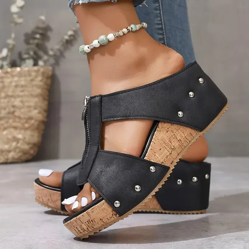 Women's Sandals with Open Toe and Wedge