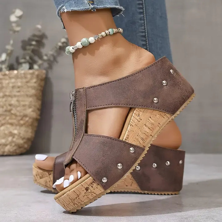 Women's Sandals with Open Toe and Wedge