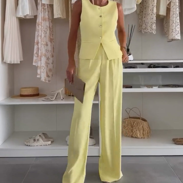 Women's Sleeveless Top and Long Pants Set