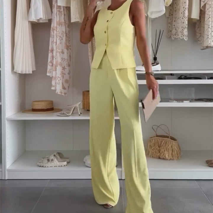 Women's Sleeveless Top and Long Pants Set