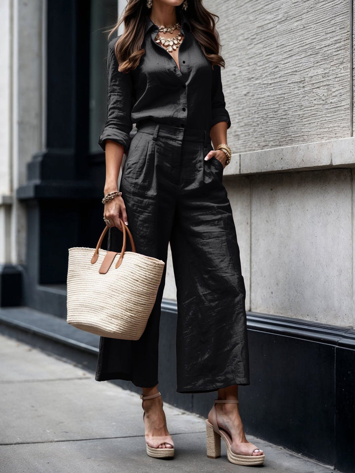 Linen™ | Capri Pants & Shirt Set