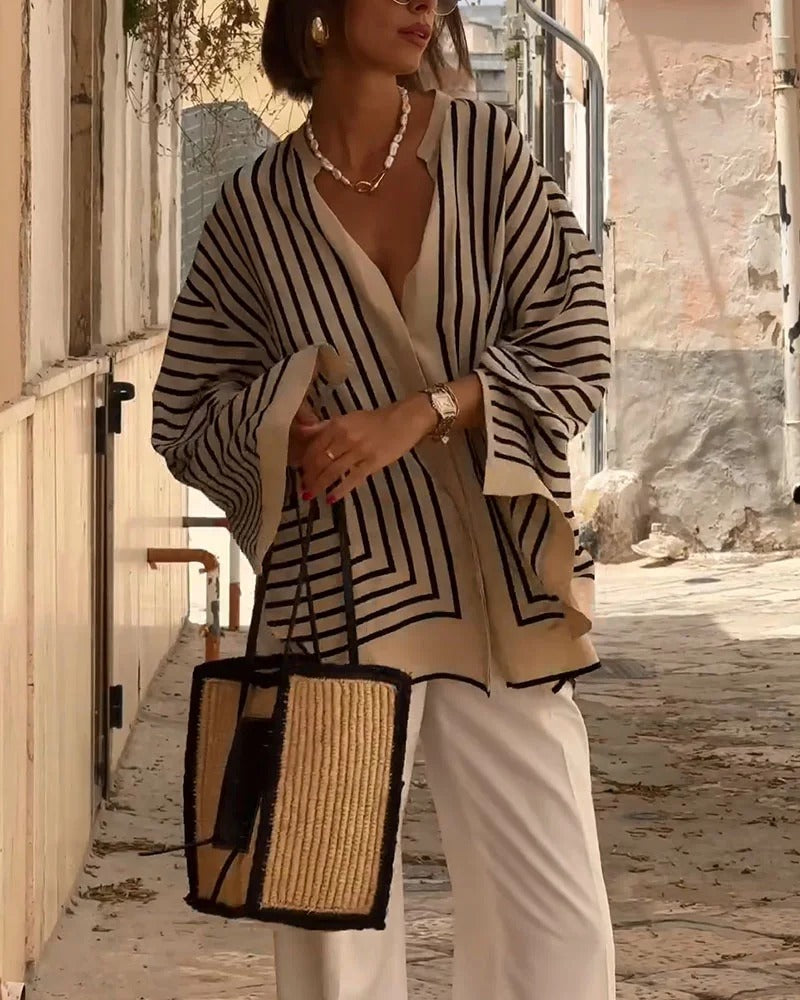 Ravelle™ | Elegant Striped Shirt