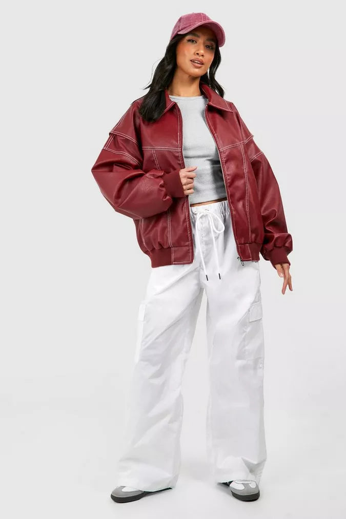Naenia™ | Leather Bomber Jacket