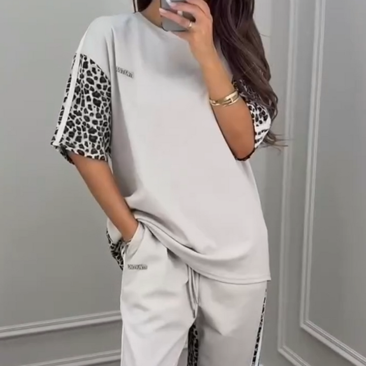 Patchwork Sweatshirt and Pants Set