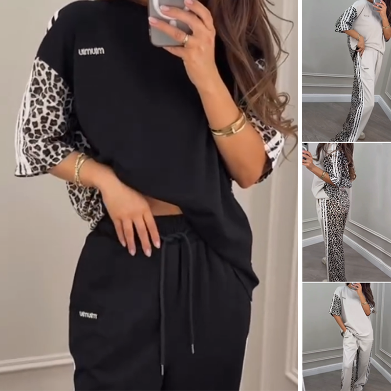 Patchwork Sweatshirt and Pants Set