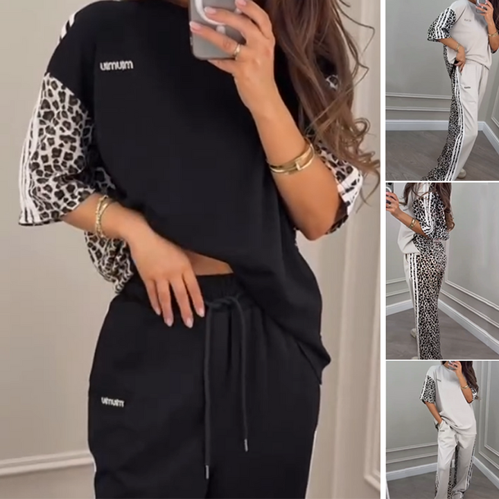 Patchwork Sweatshirt and Pants Set
