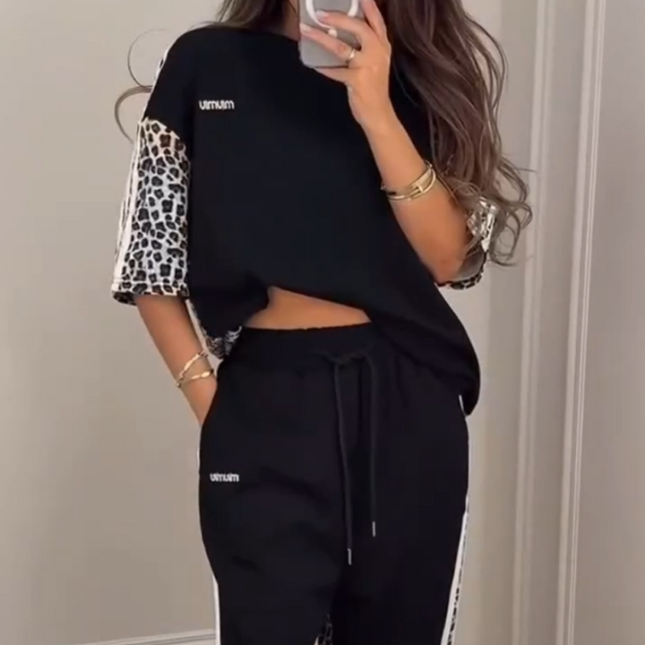 Patchwork Sweatshirt and Pants Set